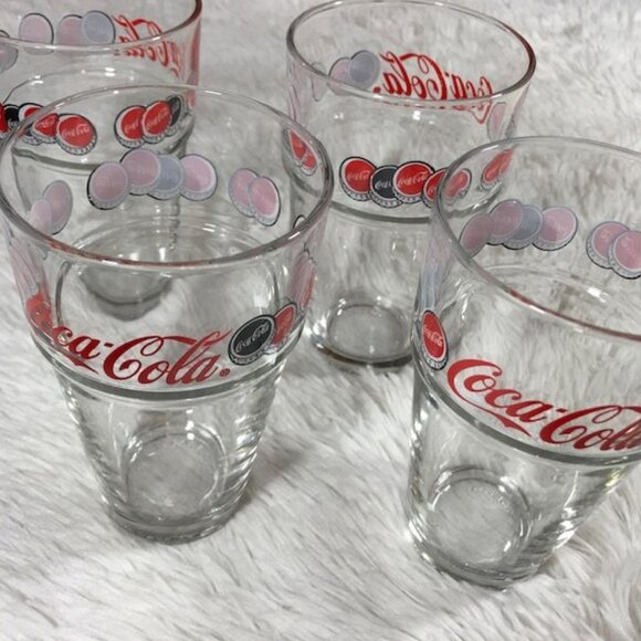 NWOT Set of 4 Vintage Coca-Cola Bottlecap Drinking Glasses - Picture 7 of 10